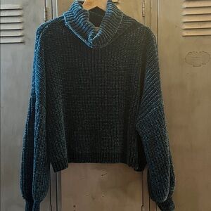 Zenana Outfitters Deep Teal Cowl Neck Sweater
